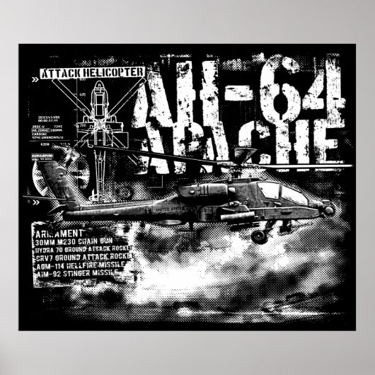 AH-64 Apacheプリント ポスター (正面)