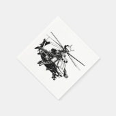 Ah 64 Apacheヘリコプター スタンダードカクテルナプキン (角)