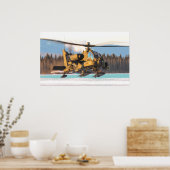 AH-64 Apacheヘリコプター ポスター (キッチン)