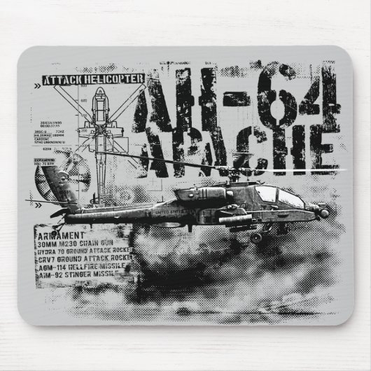 AH-64 Apacheマウスパッド マウスパッド (正面)