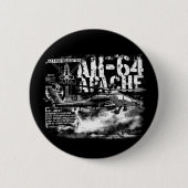 AH-64 Apacheラウンドボタン 缶バッジ (正面)
