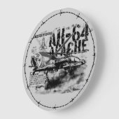 AH-64 Apache丸（大）壁時計 ラージ壁時計 (傾斜)