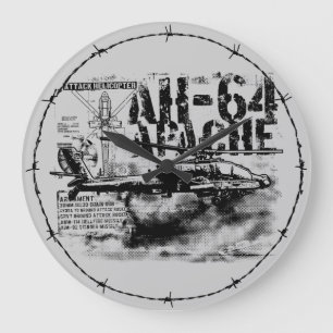 AH-64 Apache丸(大)壁時計 ラージ壁時計