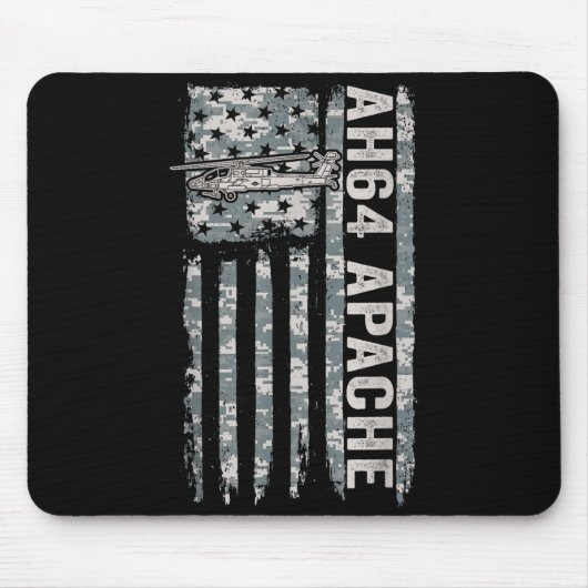Ah-64 apache american flag helicopter camo apache  マウスパッド (正面)