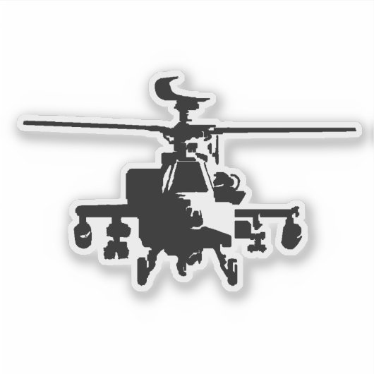 AH-64 Apache Fontalビューステッカー シール (正面)