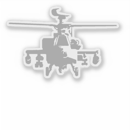 AH-64 Apache Frontal Viewグレーステッカー シール (正面)