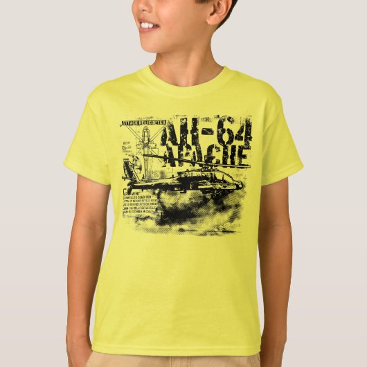 AH-64 Apache Kidsの基本ハンタグレスコンフォートソフ Tシャツ (正面)