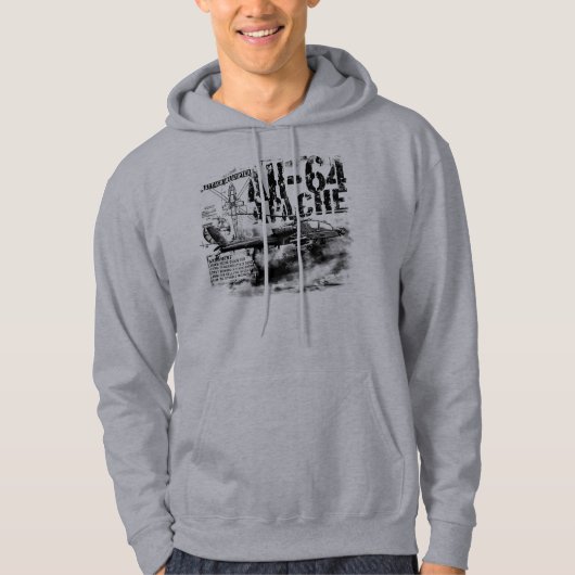 AH-64 Apache Men's Basic Hooded Sweatshirt パーカ (正面)