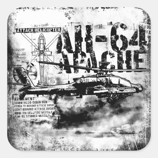AH-64 Apache Squareスタンプ スクエアシール (正面)