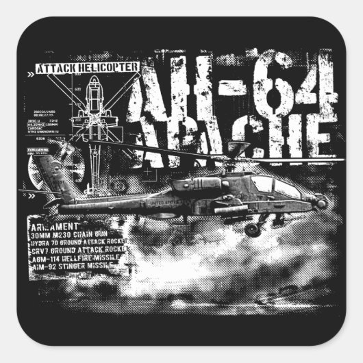 AH-64 Apache Squareスタンプ スクエアシール (正面)