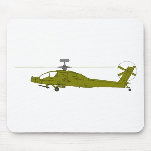 AH-64Dの攻撃用ヘリコプター マウスパッド (正面)