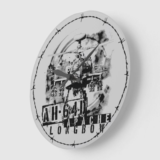 AH-64D Apache Longbow ラージ壁時計 (傾斜)