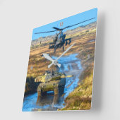 AH-64E APACHE GUARDIAN スクエア壁時計 (傾斜)