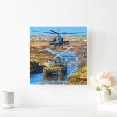 AH-64E APACHE GUARDIAN スクエア壁時計 (ホーム)