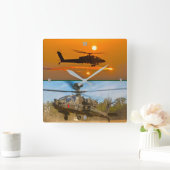 AH-64E APACHE GUARDIAN スクエア壁時計 (ホーム)