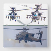 AH-64E APACHE GUARDIAN スクエア壁時計 (正面)