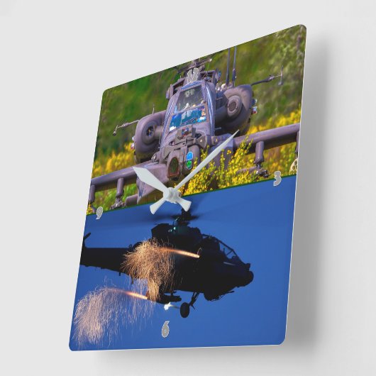 AH-64E APACHE GUARDIAN スクエア壁時計 (傾斜)