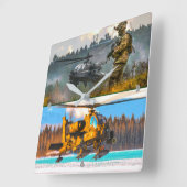 AH-64E APACHE GUARDIAN スクエア壁時計 (傾斜)