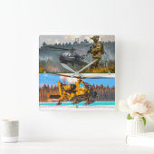 AH-64E APACHE GUARDIAN スクエア壁時計 (ホーム)