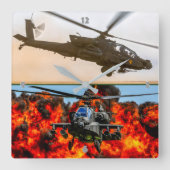 AH-64E APACHE GUARDIAN スクエア壁時計 (正面)