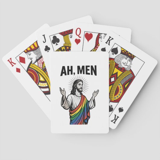 Ah Men おもしろい LGBTゲイプライドイエスレインボー トランプ (裏面)