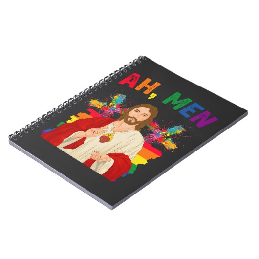 Ah Men おもしろい LGBTゲイプライド・イエス・クリスチャン ノートブック (左側)