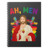 Ah Men おもしろい LGBTゲイプライド・イエス・クリスチャン ノートブック (正面)