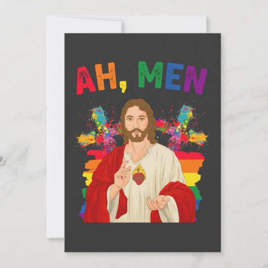 Ah Men おもしろい LGBTゲイプライド・イエス・クリスチャン 招待状 (正面)