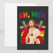 Ah Men おもしろい LGBTゲイプライド・イエス・クリスチャン 招待状 (正面/裏面)