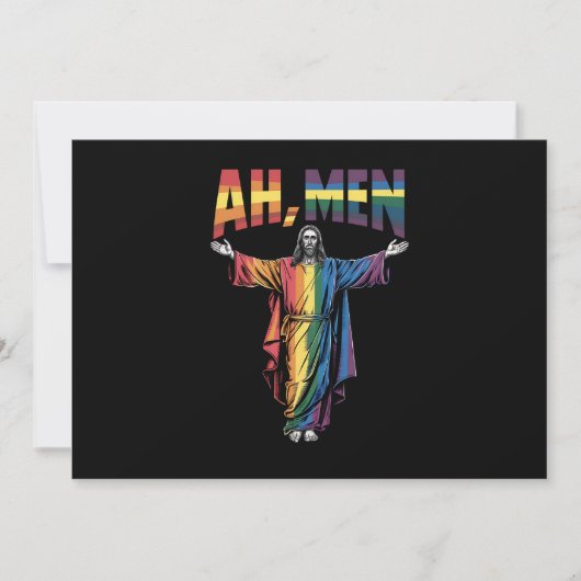 Ah Men おもしろい LGBTゲイプライド・イエス・クリスチャン 招待状 (正面)