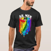 Ah Men Gay Jesus LGBTQ Pride Rainbow Tシャツ (正面)