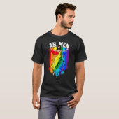 Ah Men Gay Jesus LGBTQ Pride Rainbow Tシャツ (正面フル)