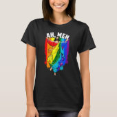 Ah Men Gay Jesus LGBTQ Pride Rainbow Tシャツ (正面)