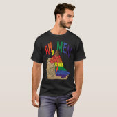 Ah Men  LGBT Gay Pride Jesus Prayer Rainbow Flag Tシャツ (正面フル)