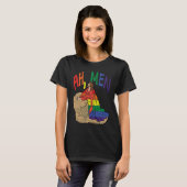 Ah Men  LGBT Gay Pride Jesus Prayer Rainbow Flag Tシャツ (正面フル)