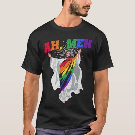 Ah Men Pride Month Human Rights Proud Ally Queer L Tシャツ (正面)
