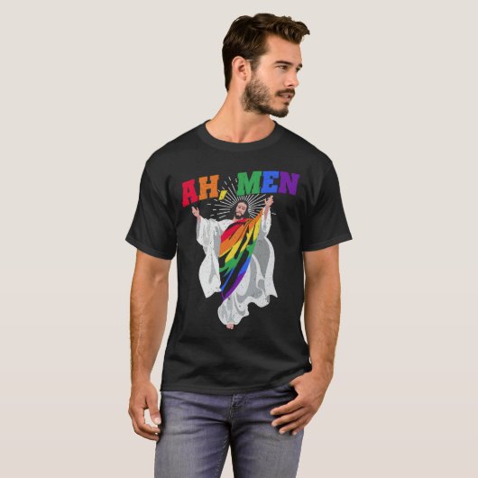 Ah Men Pride Month Human Rights Proud Ally Queer L Tシャツ (正面フル)
