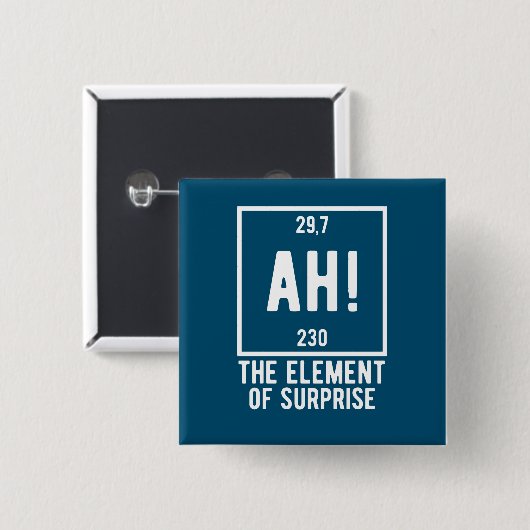 Ah! The Element of Surprise Funny Chemistry  缶バッジ (正面&裏面)