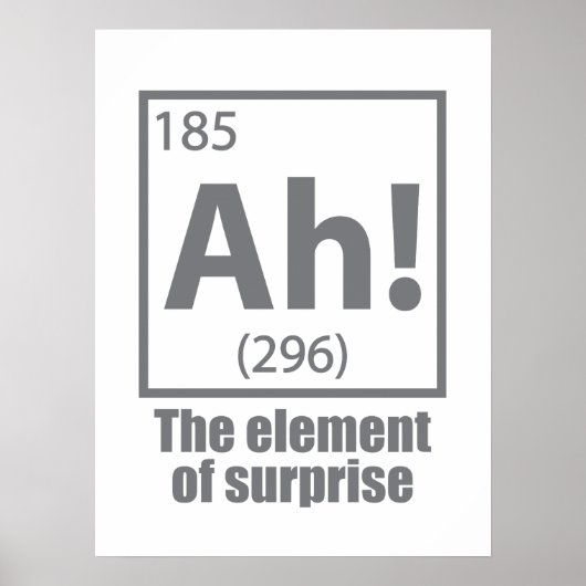 Ah! The Element of Surprise Funny Chemistry Joke ポスター (正面)