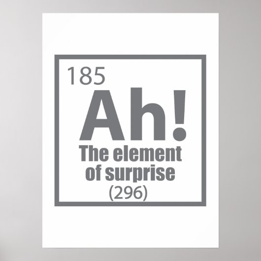 Ah! The Element of Surprise Funny Chemistry Joke ポスター (正面)
