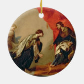 Ahasuerus、c.1645-50 (カリフォルニアの前のエスターの油 セラミックオーナメント (裏面)