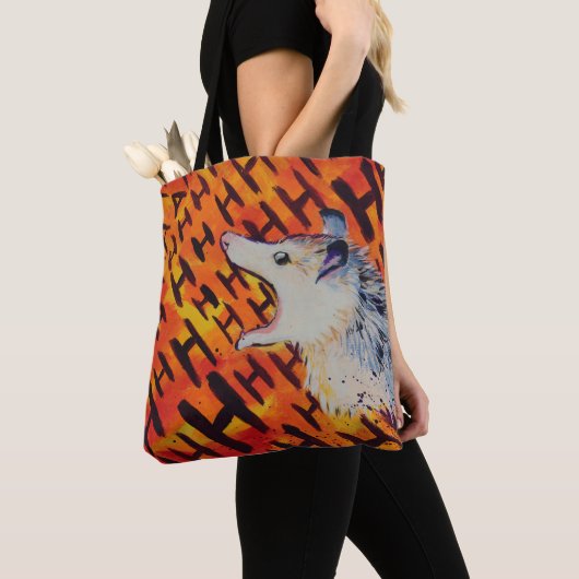 AHH悲鳴不安ポッサム トートバッグ (クローズアップ)