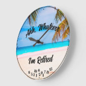 Ahh Whatever I's Any 退職したことわざ・スクリプトビーチ ラージ壁時計 (傾斜)