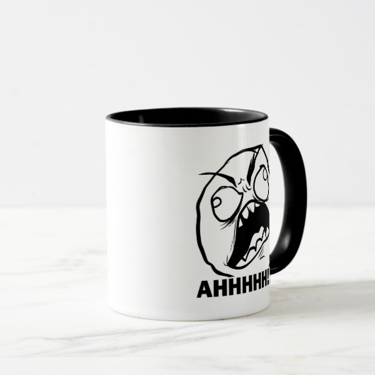 Ahhh!! 激怒の顔のミームのコーヒー・マグ マグカップ (正面右)