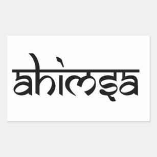 Ahimsaの-仏教およびヒンズー教の主義 長方形シール