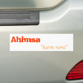 Ahimsa、"害どれも" バンパーステッカー (車上)