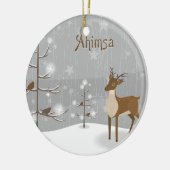 Ahimsa Holiday Reindeer セラミックオーナメント (左)