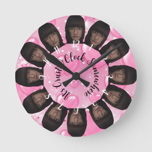 Ahmet Hands It's Crust O Clock Somewhere LOL Clock ラウンド壁時計 (正面)