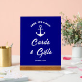 Ahoyその少年の青い赤ちゃんシャワーカード&ギフトサイン アクリルサイン (ウェディング)