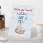 Ahoyその男の子の赤ちゃんシャワーを楽しんでください 台座サイン (インサイチュ)